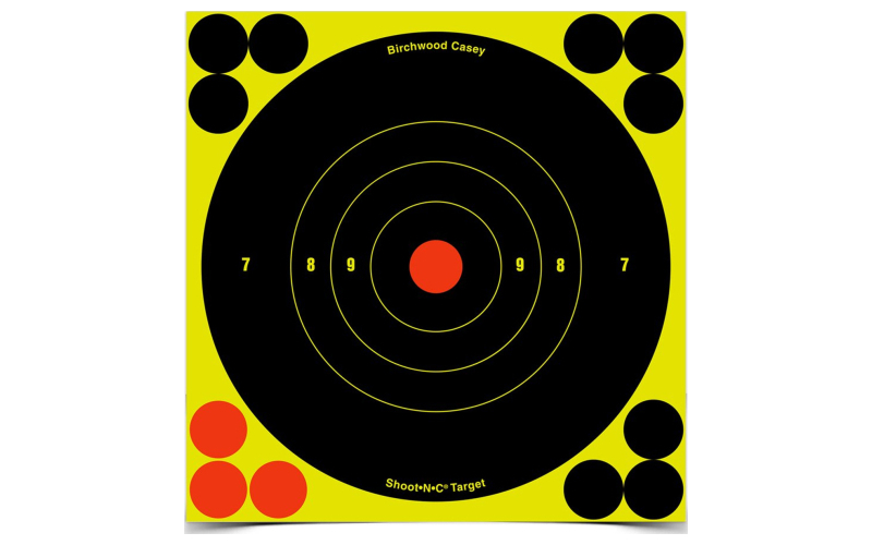 Birchwood Casey Shoot-N-C Target, Round Bullseye, 6", 12 Targets BC-34512