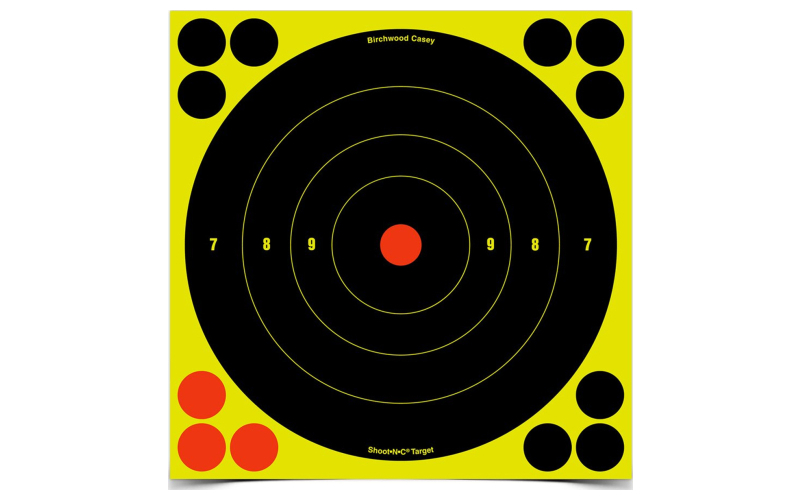 Birchwood Casey Shoot-N-C Target, Round Bullseye, 8", 6 Targets BC-34805