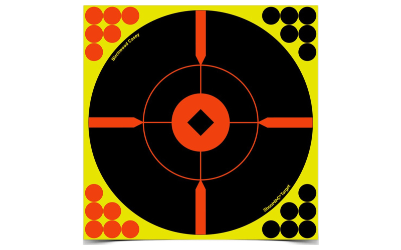 Birchwood Casey Shoot-N-C Target, Round, Crosshair Bullseye, 8", 6 Targets BC-34806