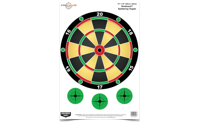 Birchwood Casey Pregame Target, Shotboard, 12x18, 8 Targets BC-35562