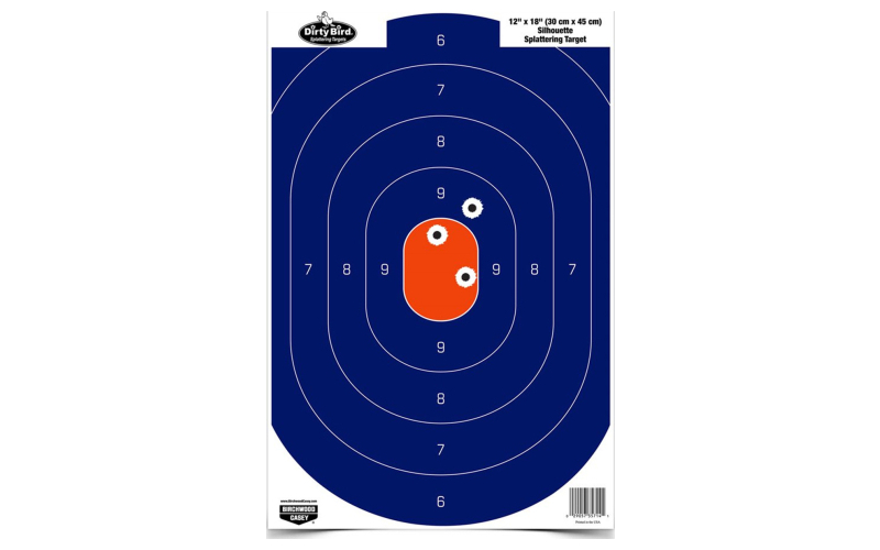Birchwood Casey Dirty Bird 12" x 18" Blue/Orange Silhouette Target, 8 Targets BC-35718