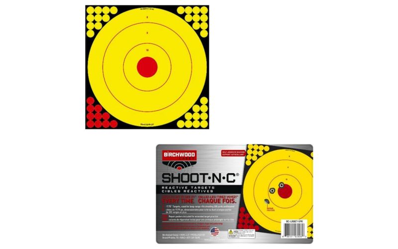 Birchwood Casey Shoot-N-C, Adhesive Target, Easily Visible Black Splatter, Yellow, 17.75" X 17.75" BC-LRBET-5PK