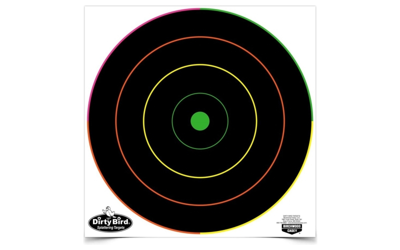 Bc dirty bird 12in multi-color bulls-eye targets - 100 sheets