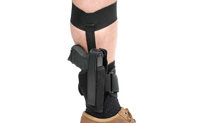 BLACKHAWK Ankle Holster, Size 00, Fits 2" Barrel Small Frame 5-Shot Revolvers with Hammer Spur, Right Hand, Black 40AH00BK-R