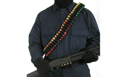 BLACKHAWK Shotgun Bandoleer, Fits 55 Shotgun Shells, Black 43SB55BK