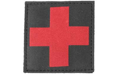 BLACKHAWK Red/Black Cross Patch, 2.5"X2.5", Black 90RC00BK