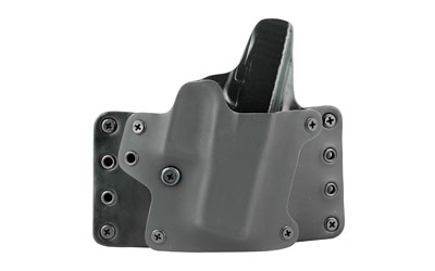 BlackPoint Tactical Leather Wing OWB Holster, Fits Glock 43, Right Hand, Black Kydex & Leather, with 1.75" Belt Loops, 15 Degree Cant 103336