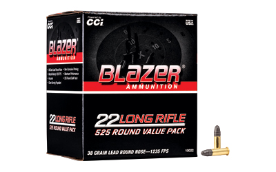 Blazer Ammunition Blazer, 22LR, 38 Grain, Lead Round Nose, 525 Round Box 10022