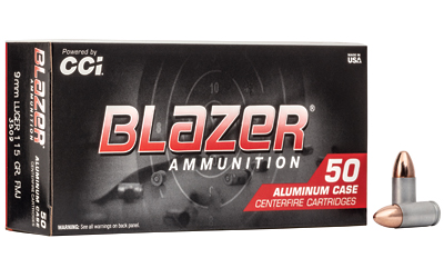 Blazer Ammunition Blazer, 9mm, 115 Grain, Full Metal Jacket, 50 Round Box 3509