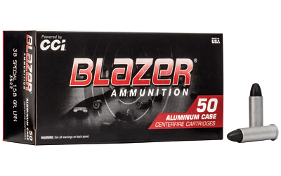 Blazer Ammunition Blazer, 38 Special, 158 Grain, Lead Round Nose, 50 Round Box 3522