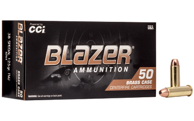 Blazer Ammunition Blazer Brass, 38 Special, 125 Grain, Full Metal Jacket, 50 Round Box 5204