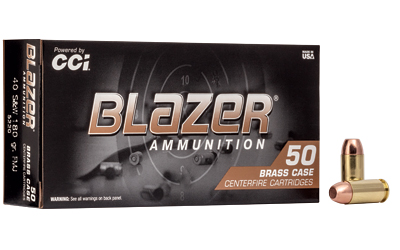 Blazer Ammunition Blazer Brass, 40 S&W, 180 Grain, Full Metal Jacket, 50 Round Box 5220