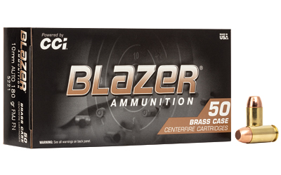 Blazer Ammunition Blazer Brass, 10MM, 180Gr, Full Metal Jacket, 50 Round Box 5221