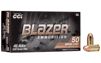 Blazer Ammunition Blazer Brass, 45 ACP, 230 Grain, Full Metal Jacket, 50 Round Box 5230
