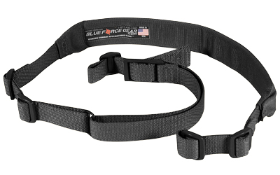 Blue Force Gear Vickers Sling, Padded, 2-Point Combat Sling, Black, Molded Acetal Adjuster, No Quick Release, Attached with TriGlide instead of Loop Lock VCAS-200-OA-BK