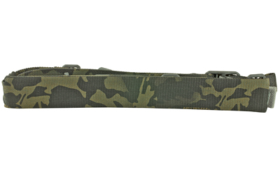 Blue Force Gear Vickers Sling, Padded, 2-Point Combat Sling, Multicam Black, Molded Acetal Adjuster, No Quick Release, Attached with TriGlide instead of Loop Lock VCAS-200-OA-MCB