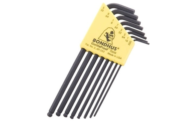 Bondhus Bondhus standard 8-piece hex wrench set - .050-5/32