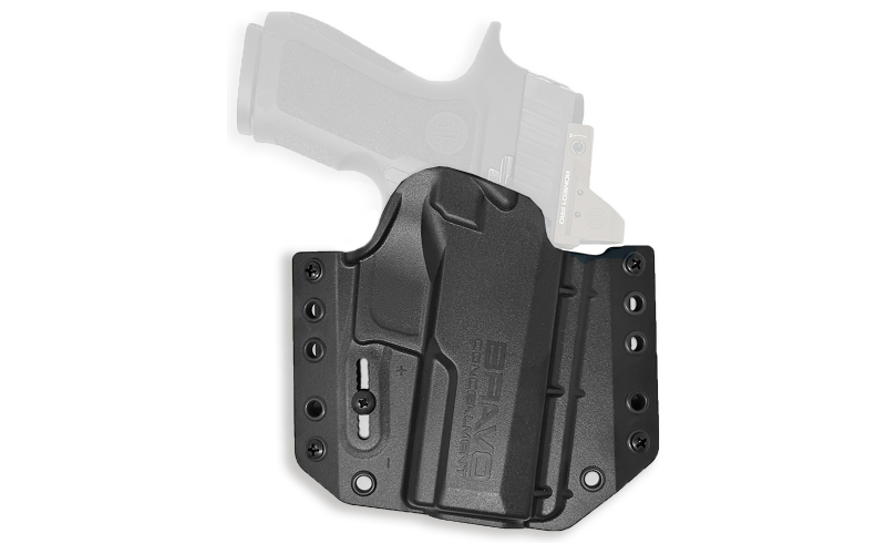 Bravo Concealment BCA, OWB Concealment Holster, 1.5" Belt Loops, Fits Sig Sauer P320 9/40, X Compact/Carry, Matte Finish, Black, Polymer Construction, Right Hand BC10-1032