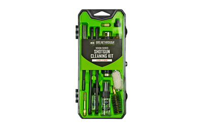 Breakthrough Clean Technologies Vision Series, Cleaning Kit, For 12 Gauge, Includes Cleaning Rod Sections, Hard Bristle Nylon Brushes, Jags, Patch Holders, Cotton Patches, Durable Aluminum Handle And Mini Bottles of Breakthrough Military-Grade Solvent And Battle Born High-Purity Oil BT-CCC-12G