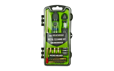 Breakthrough Clean Technologies Vision Series, Cleaning Kit, For .38/.40/.45 Cal, Includes Cleaning Rod Sections, Hard Bristle Nylon Brushes, Jags, Patch Holder, Cotton Patches, Durable Aluminum Handle, Mini Bottle of Battle Born High-Purity Oil BT-CCC-P
