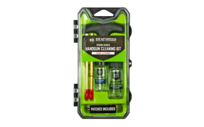 Breakthrough Clean Technologies Vision Series, Cleaning Kit, For .22 Cal, Includes Cleaning Rod Sections, Hard Bristle Nylon Brushes, Jags, Patch Holders, Cotton Patches, Durable Aluminum Handle And Mini Bottles of Breakthrough Military-Grade Solvent And Battle Born High-Purity Oil BT-ECC-22