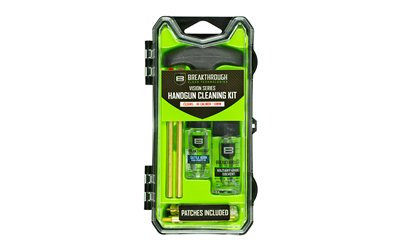 Breakthrough Clean Technologies Vision Series, Cleaning Kit, For 40 Cal/10MM, Includes Cleaning Rod Sections, Hard Bristle Nylon Brushes, Jags, Patch Holders, Cotton Patches, Durable Aluminum Handle And Mini Bottles of Breakthrough Military-Grade Solvent And Battle Born High-Purity Oil BT-ECC-40