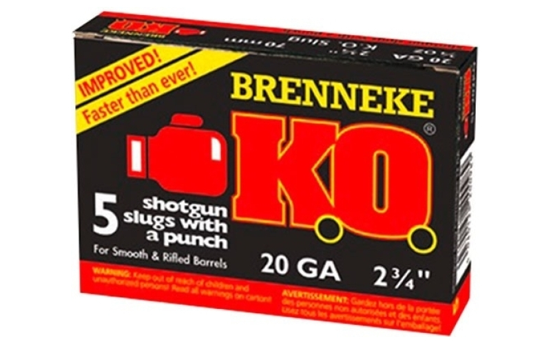Brenneke Usa 20 gauge 2-3/4'' 3/4 oz rifled slug 5/box