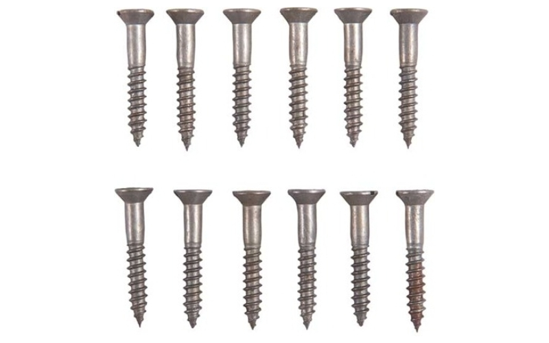 Brownells 6x1'' steel flat head wood screws blued 12 pack