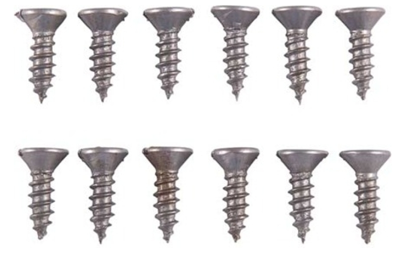 Brownells 6x1/2'' steel flat head wood screws blued 12 pack