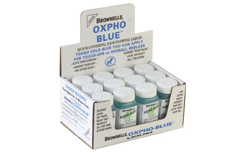 Brownells Oxpho-blue liquid 4oz counter display 12 pack