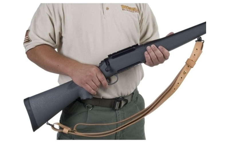 Brownells 1-1/4'' latigo sling with swivels, tan