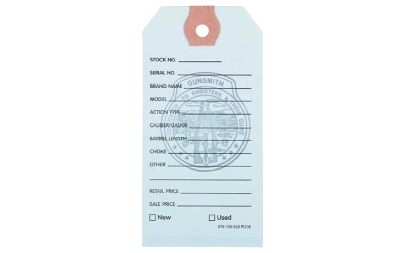Brownells Light blue gun price tags 100 pack