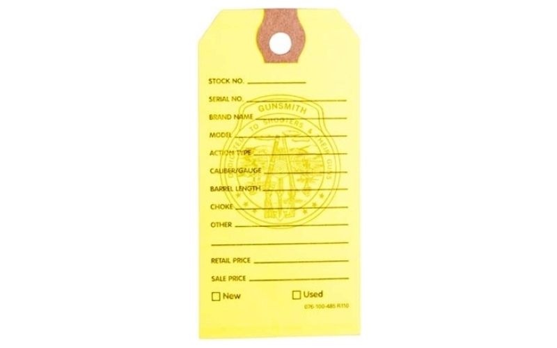 Brownells Yellow gun price tags 100 pack