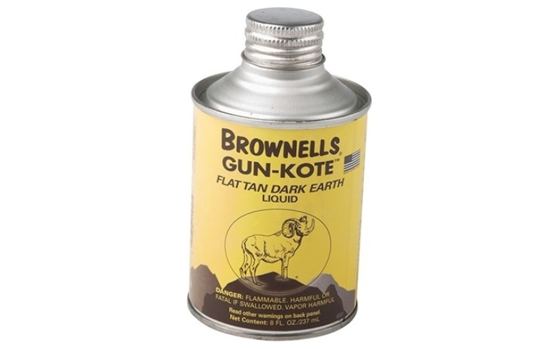 Brownells Gun-kote oven cure gun finish flat tan dark earth 8oz