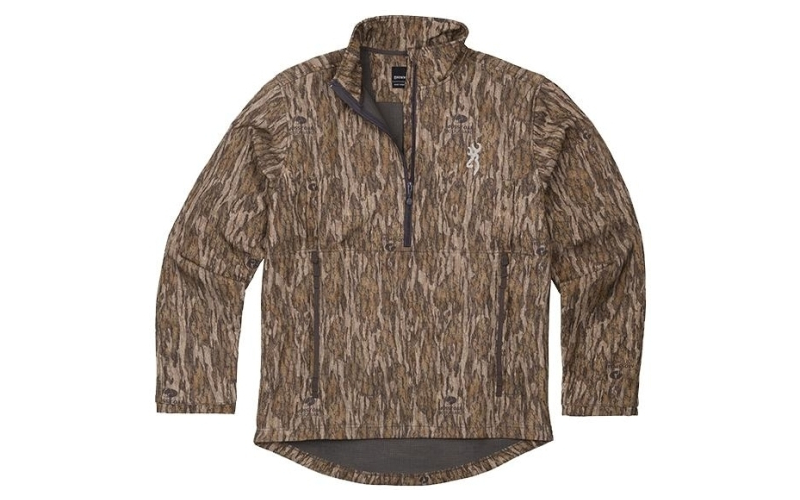 Browning clothing 1/4 zip wicked wings smoothbore jacket mossy oak bottomland m