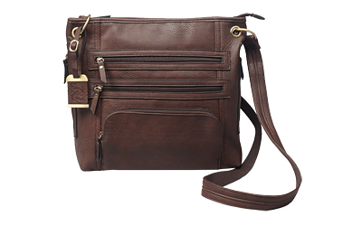 Bulldog Cases Cross Body Purse Holster, Fits Most Small Autos, Brown Color, Leather BDP-039