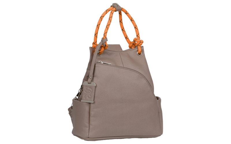Bulldog Cases Hobo Purse/Backpack, Khaki and Orange, Leather BDP-066