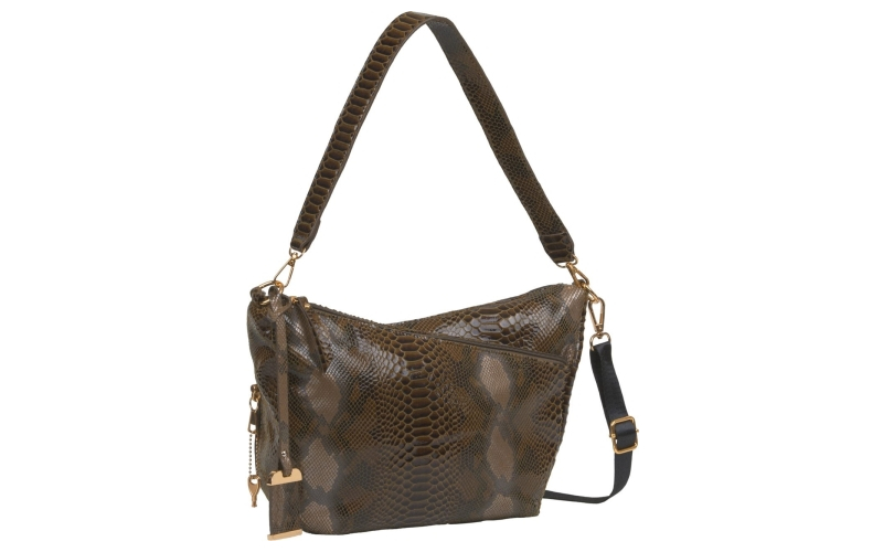 Bulldog Cases Hobo Purse with Holster, Snake Print, Brown, Leather BDP-074
