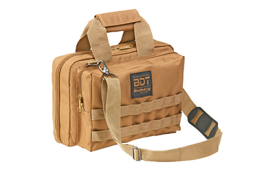 Bulldog Cases Deluxe 2 Pistol Range Bag w/ Strap & MOLLE, Tan BDT917T