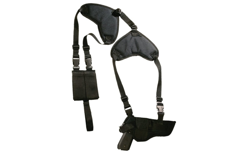 Bulldog Cases Deluxe Pro Shoulder Holster, Fits Compact Auto Handgun With 3.75" Barrel, Ambidextrous, Black WSHD 3