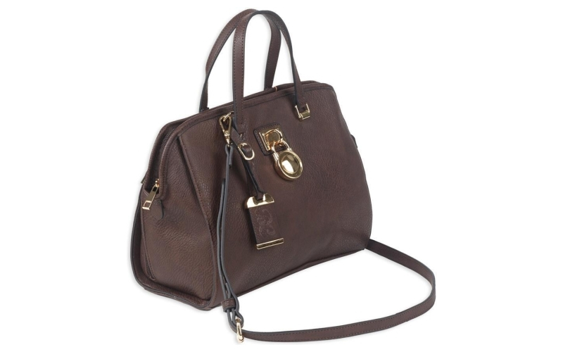 Bulldog satchel style purse w/holster - chocolate brown
