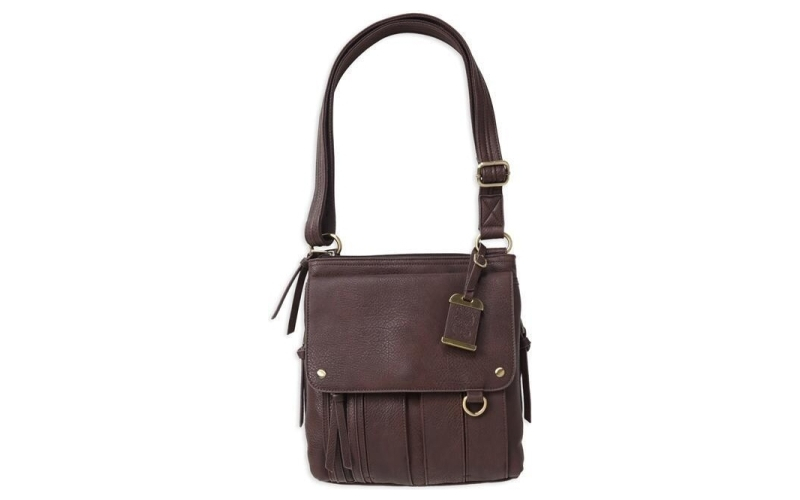 Bulldog medium cross body style purse w/holster - medium chocolate brown