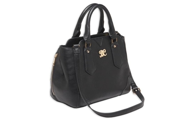 Bulldog satchel style conceal carry purse w/ holster - black w/ black trim