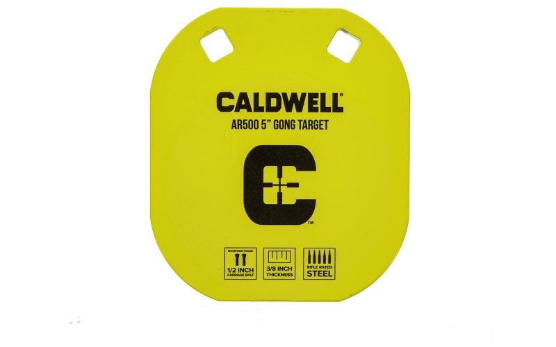Caldwell AR500, Gong Target, 5", Steel, Yellow 1116700
