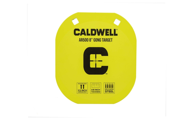 Caldwell AR500, Gong Target, 8", Steel, Yellow 1116703