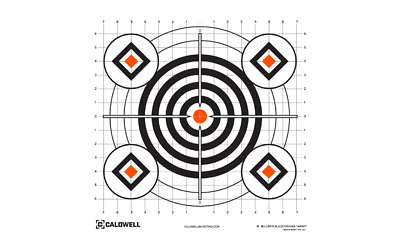 Caldwell Bullseye Target, 16", Orange/Black, 10-Pack 1175520