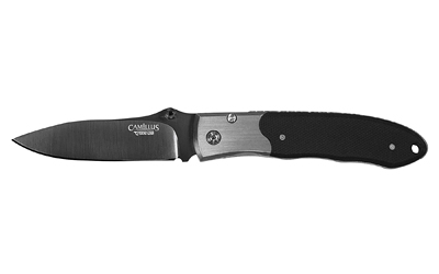 Camillus Pristine, Folding Knife, Plain Edge, Black and Silver G10/Stainless Steel Handle, Carbonitride Titanium Non-Stick Finish, Black Blade, 3" Blade Length, 6.75" Overall Length, VG10 Blade Steel, Liner Lock CAM-18671