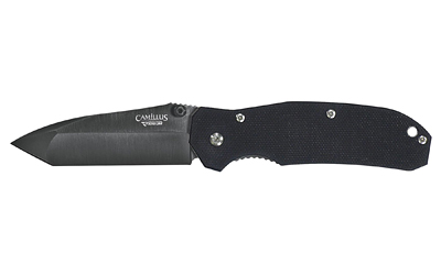 Camillus Tanto 2, Folding Knife, Plain Edge, Black G-10 Handle, Matte Finish, Black Blade, 2.85" Blade Length, 6.75" Overall Length, VG10 Blade Steel, Liner Lock CAM-18673