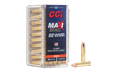 CCI Ammunition Maxi-Mag, 22WMR, 40 Grain, Total Metal Jacket, 50 Round Box 23