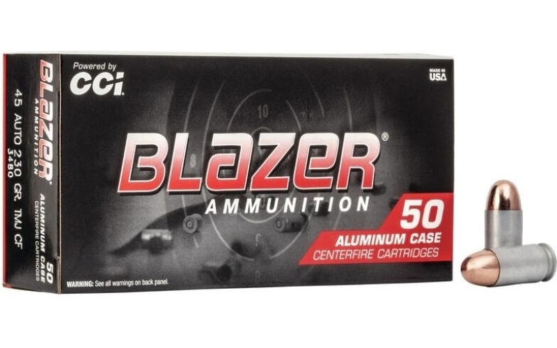 Blazer 45 auto 230gr tmj cf ammo 50rd